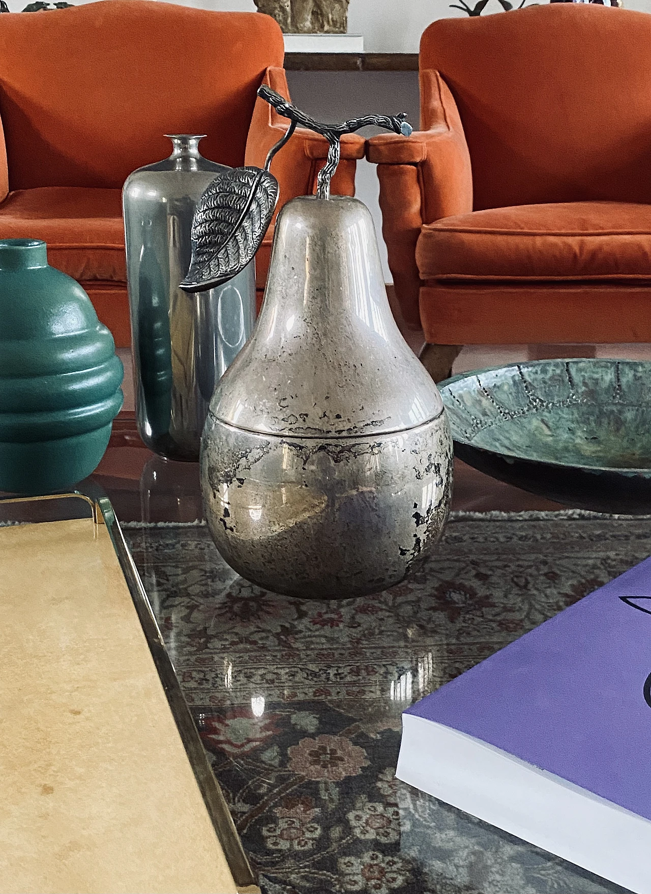 Silver-plated pear-shaped ice bucket by Teghini Firenze, 1970s 6