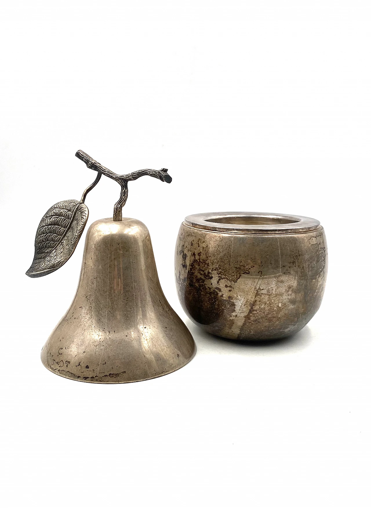 Silver-plated pear-shaped ice bucket by Teghini Firenze, 1970s 18