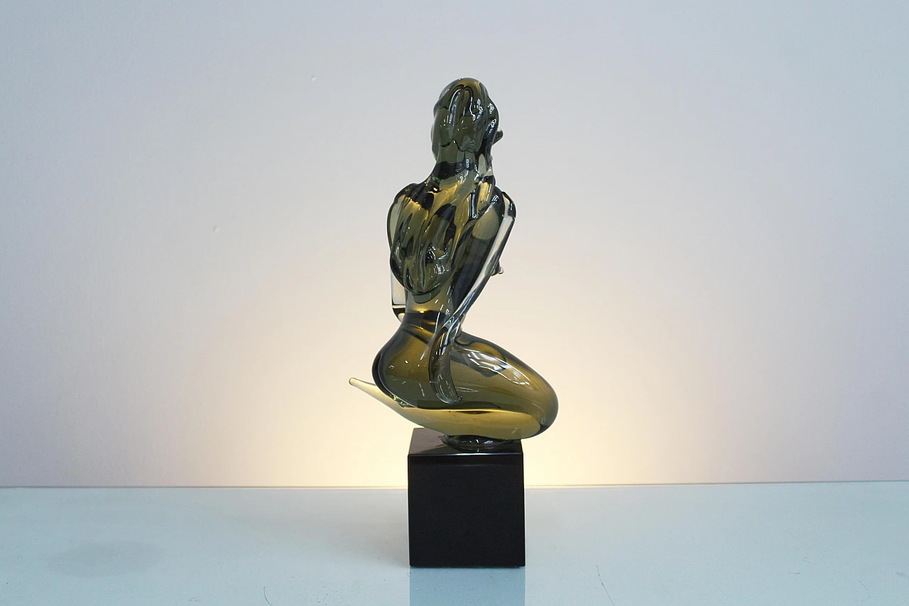 Scultura di nudo femminile in vetro attribuita a L. Rosin, anni '70 11