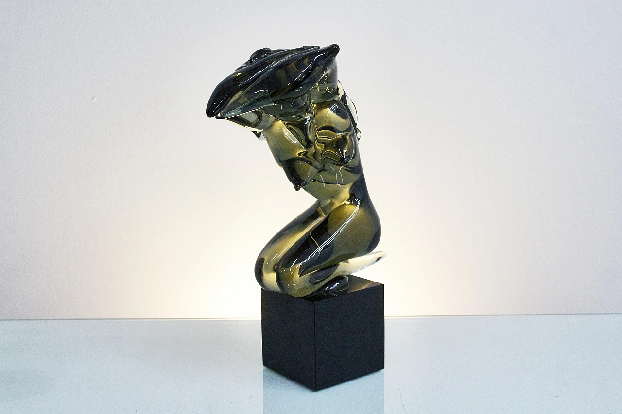 Scultura di nudo femminile in vetro attribuita a Rosin, anni '70 11