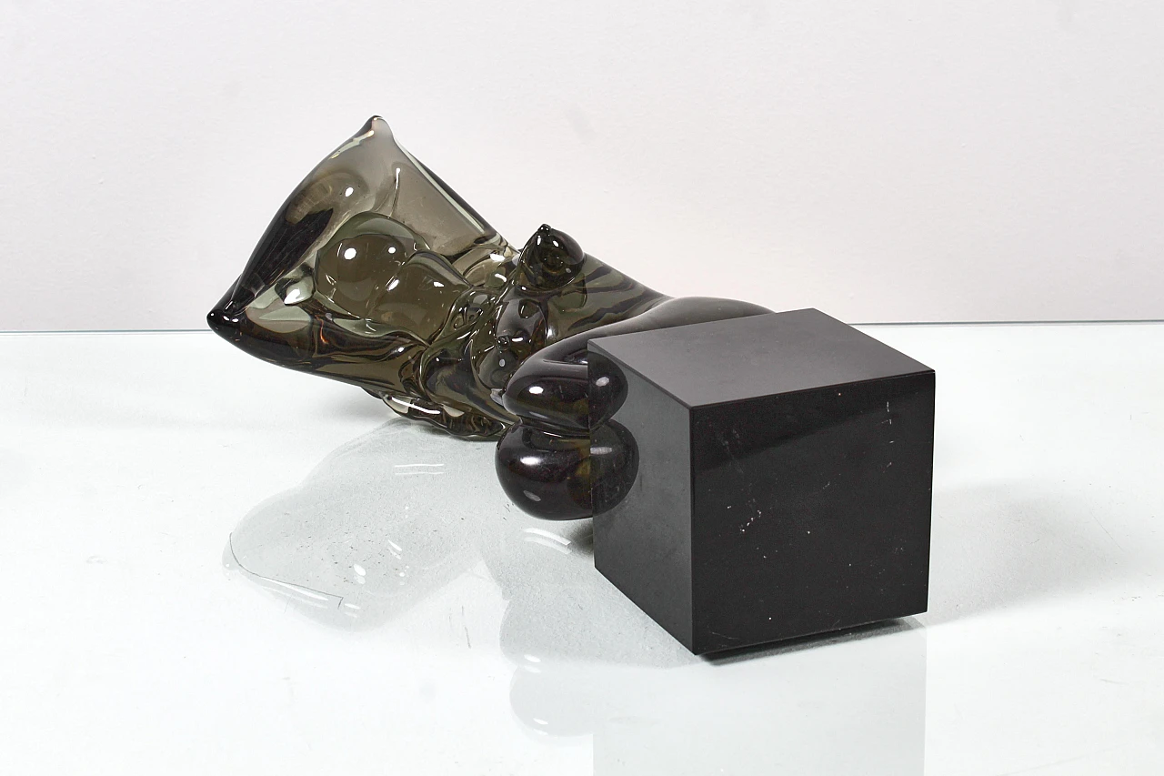 Scultura di nudo femminile in vetro attribuita a Rosin, anni '70 13