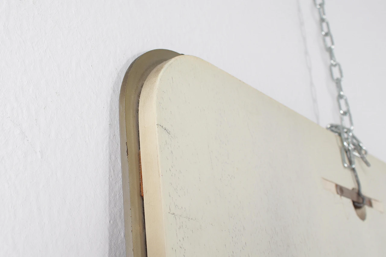 Specchio da parete in metallo satinato con angoli smussati, anni '70 14