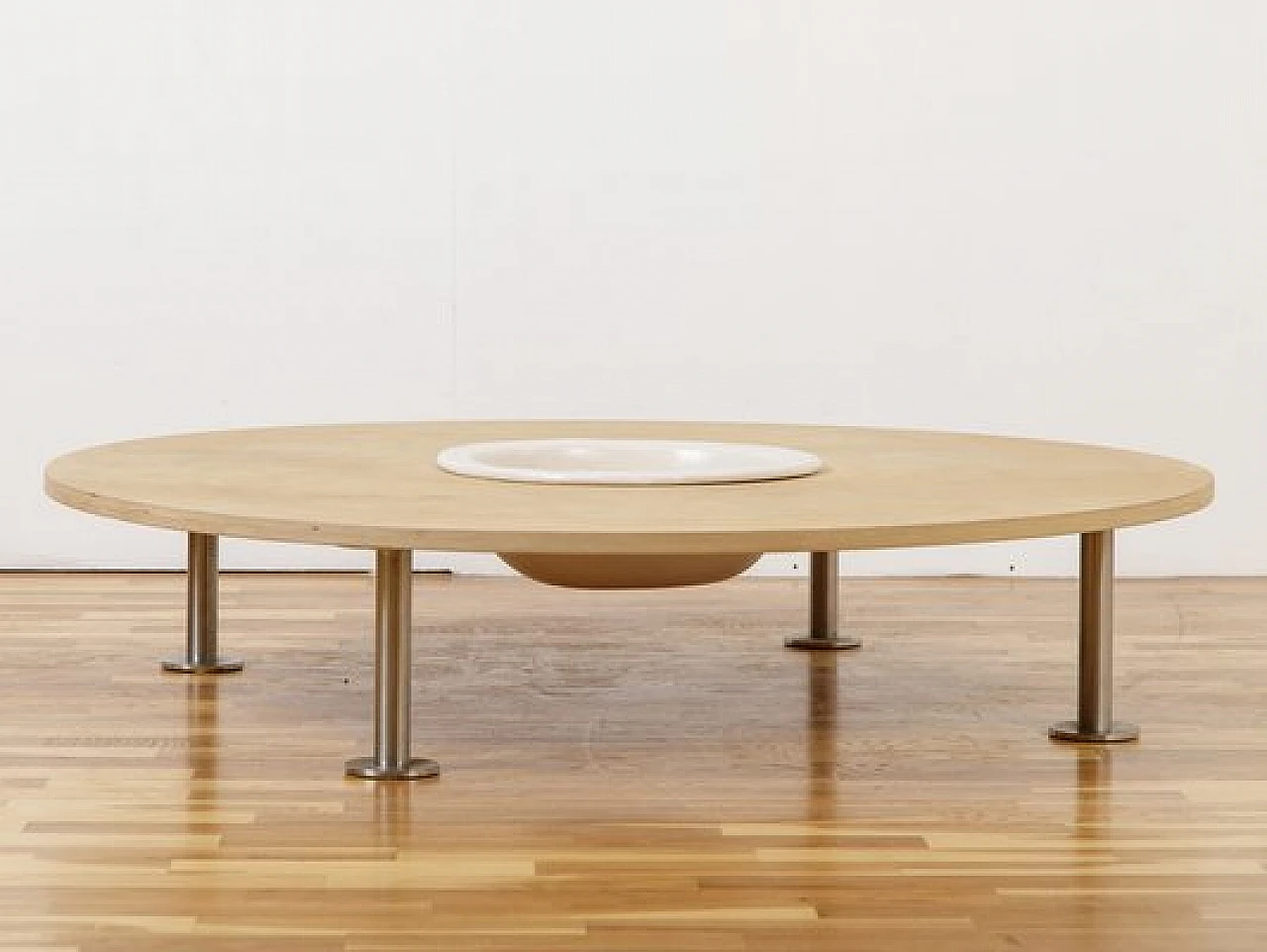 Tavolino in compensato di betulla con ripiano Albisola di Micotti 1