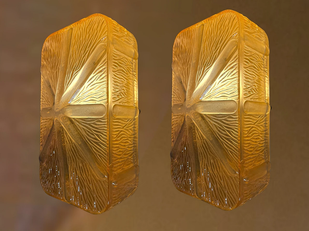 Pair of Murano glass wall lamps by Staff, 1970s 9