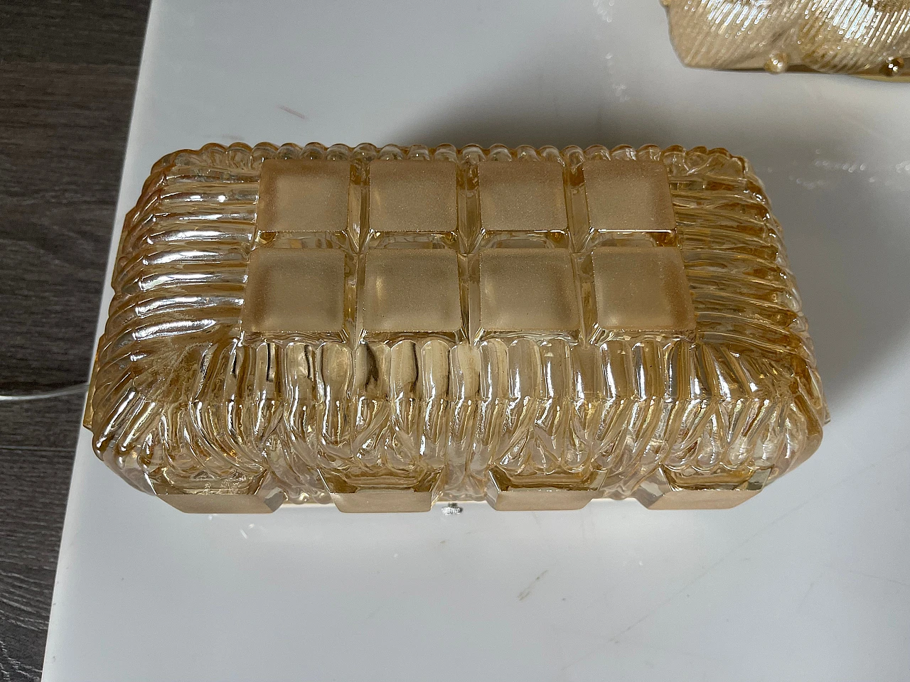 Pair of gold Murano glass wall sconces by Staff, 1970s 2