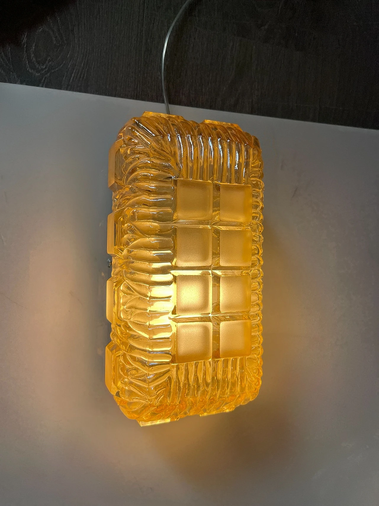 Pair of gold Murano glass wall sconces by Staff, 1970s 4