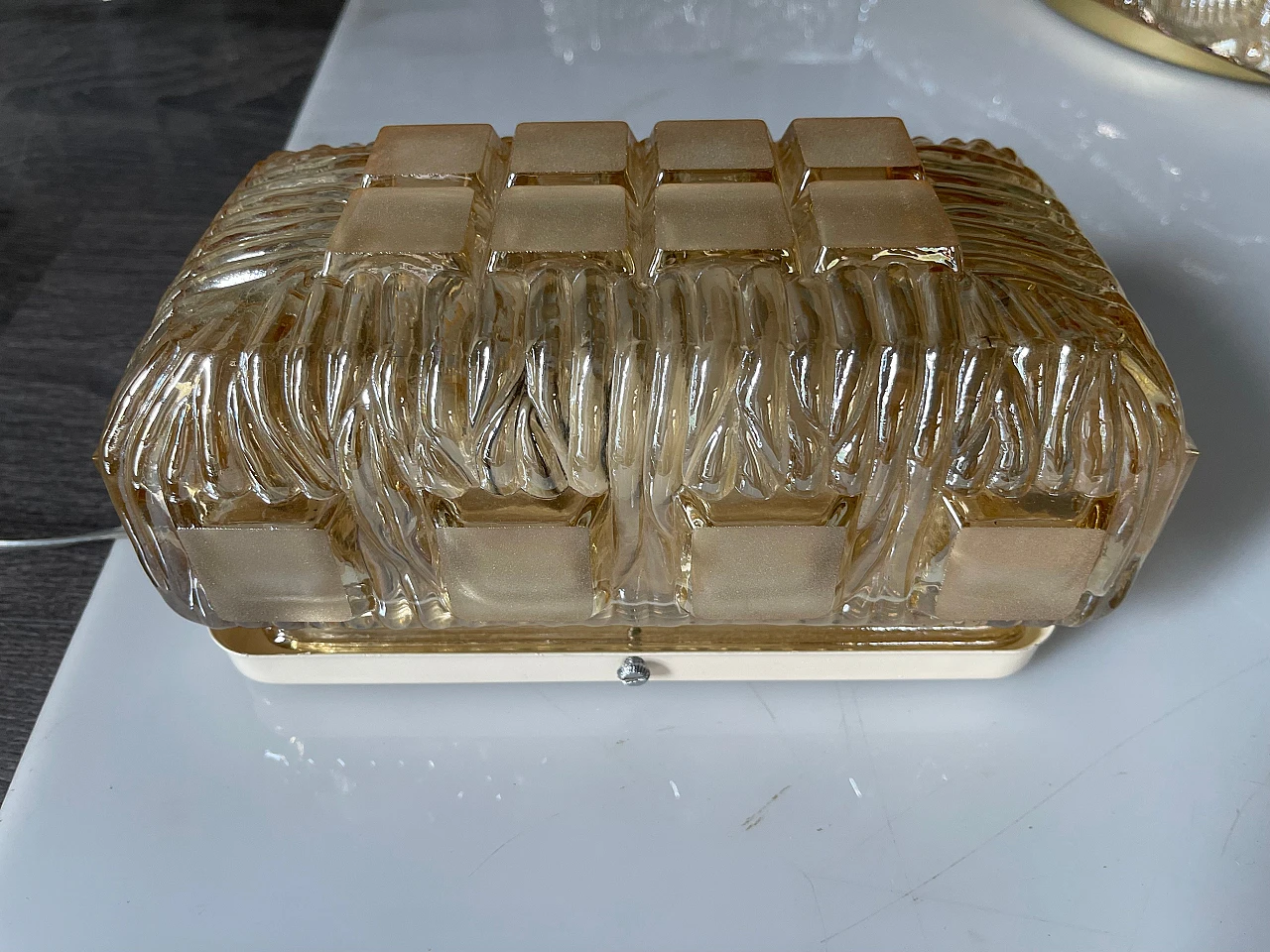 Pair of gold Murano glass wall sconces by Staff, 1970s 7