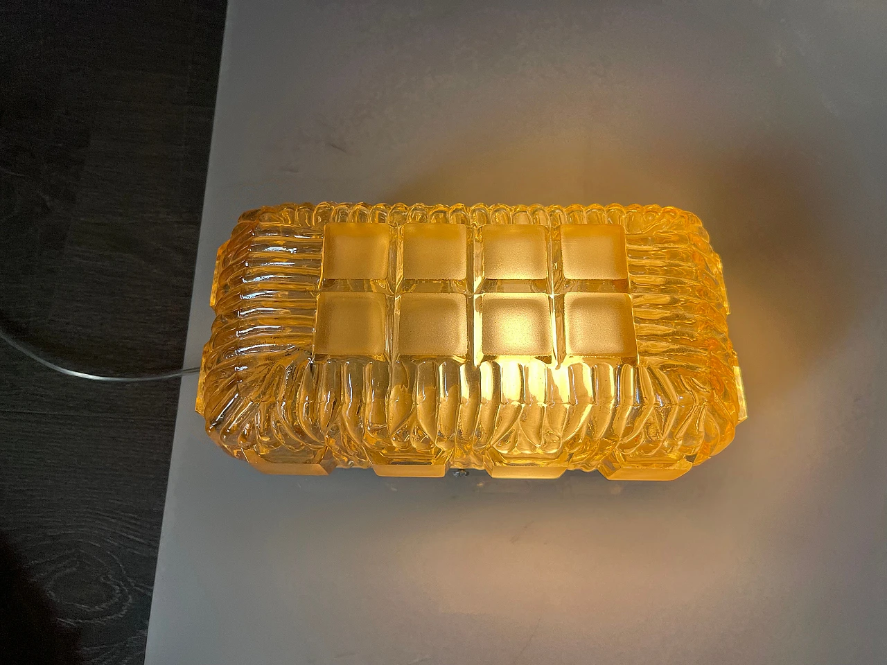 Pair of gold Murano glass wall sconces by Staff, 1970s 10