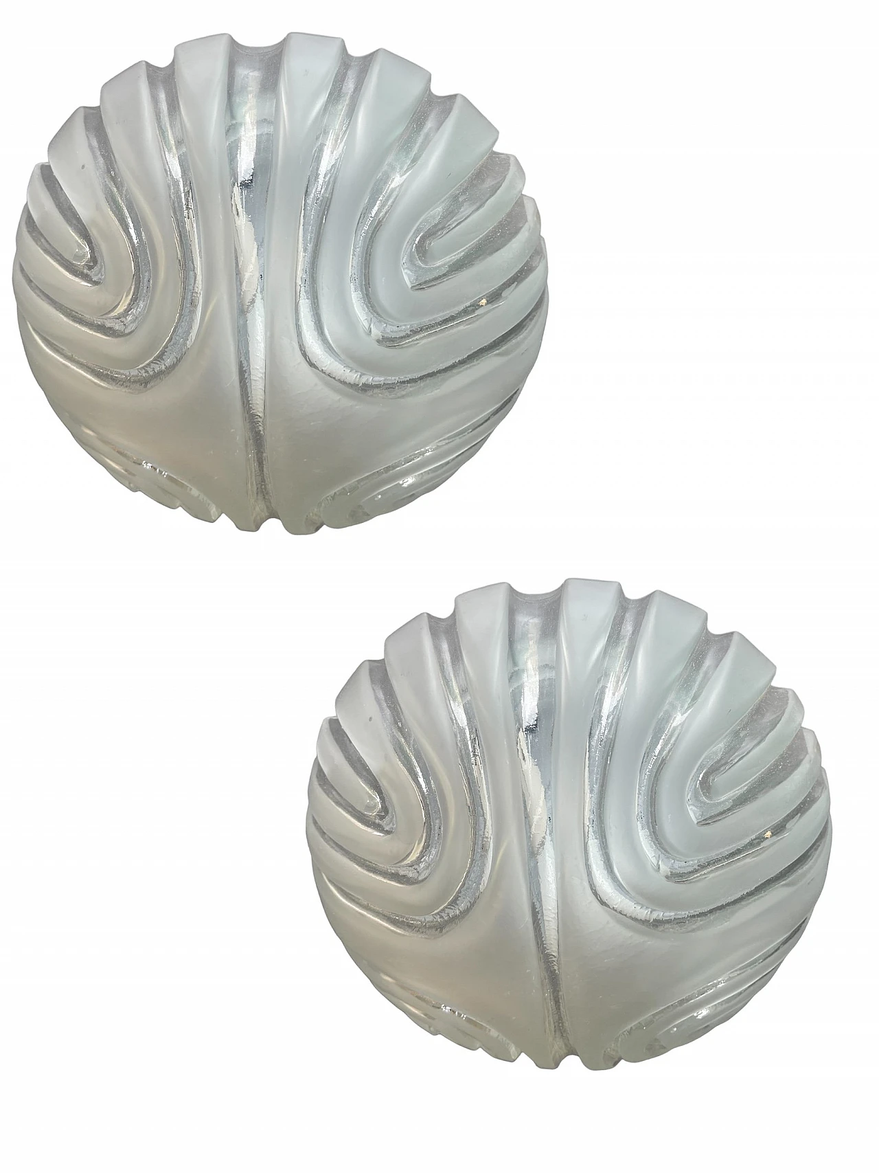 Pair of round Murano glass wall sconces by Staff, 1970s 1