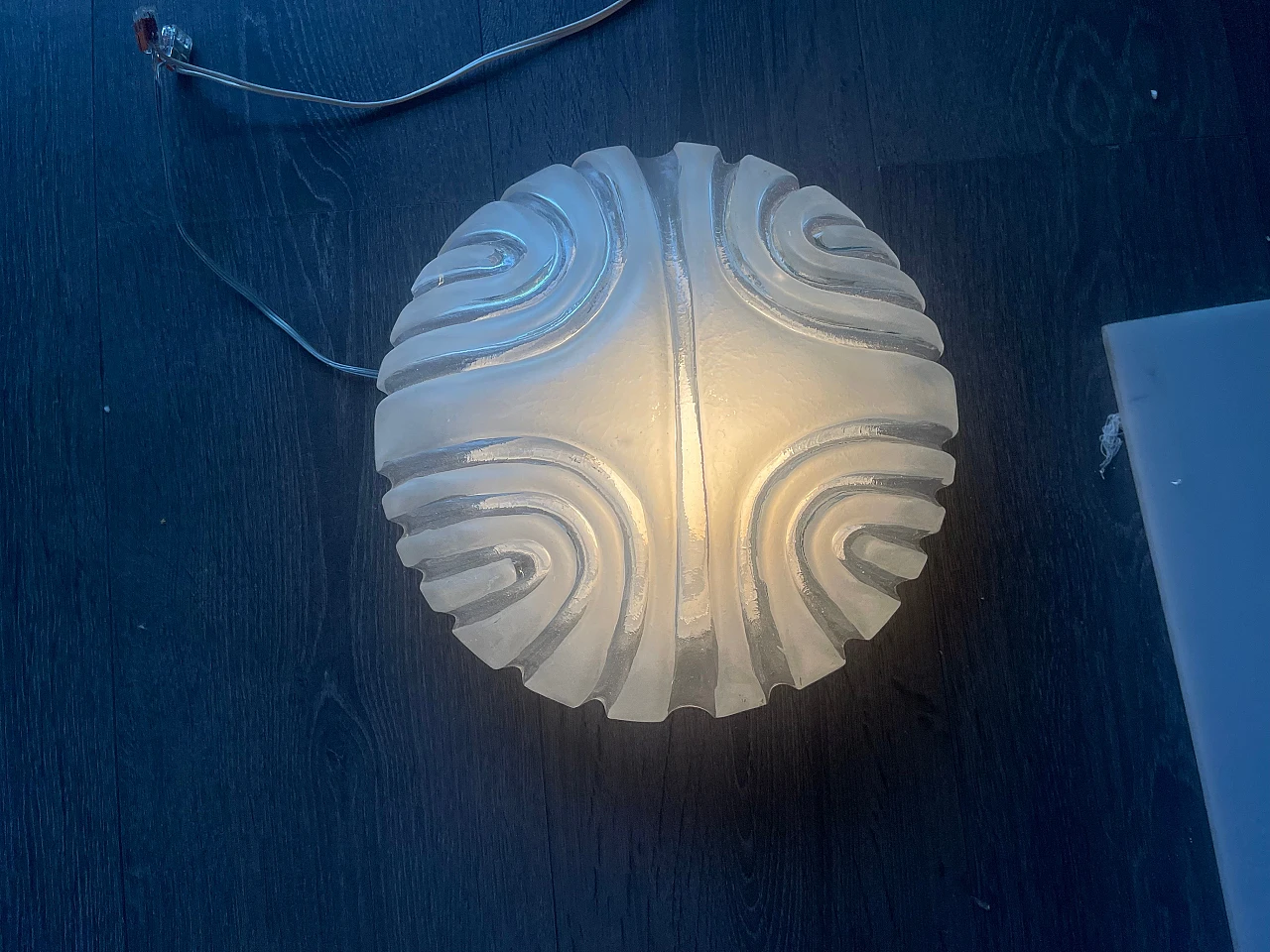 Pair of round Murano glass wall sconces by Staff, 1970s 5