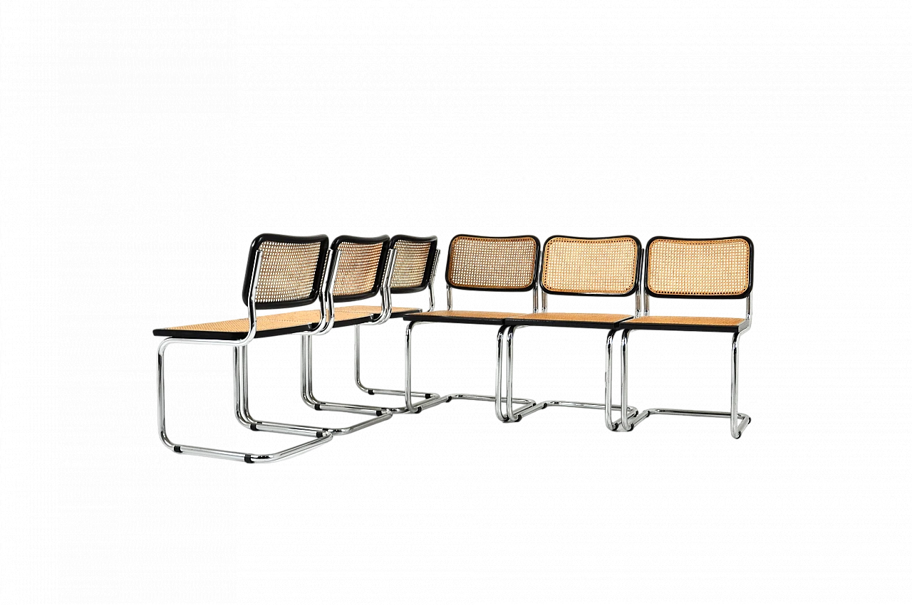 6 Sedie stile B32 di Marcel Breuer, anni '80 10