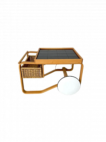 Carrello da tè 900 in betulla di Alvar Aalto per Alivar, anni '80