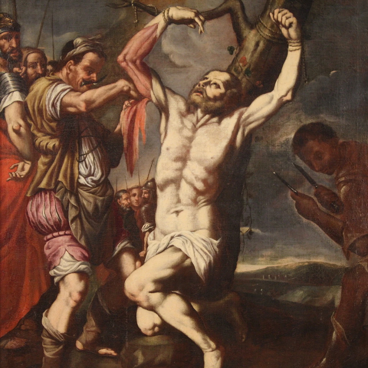 Neapolitan School, The Martyrdom of St. Bartholomew, oil on canvas 3