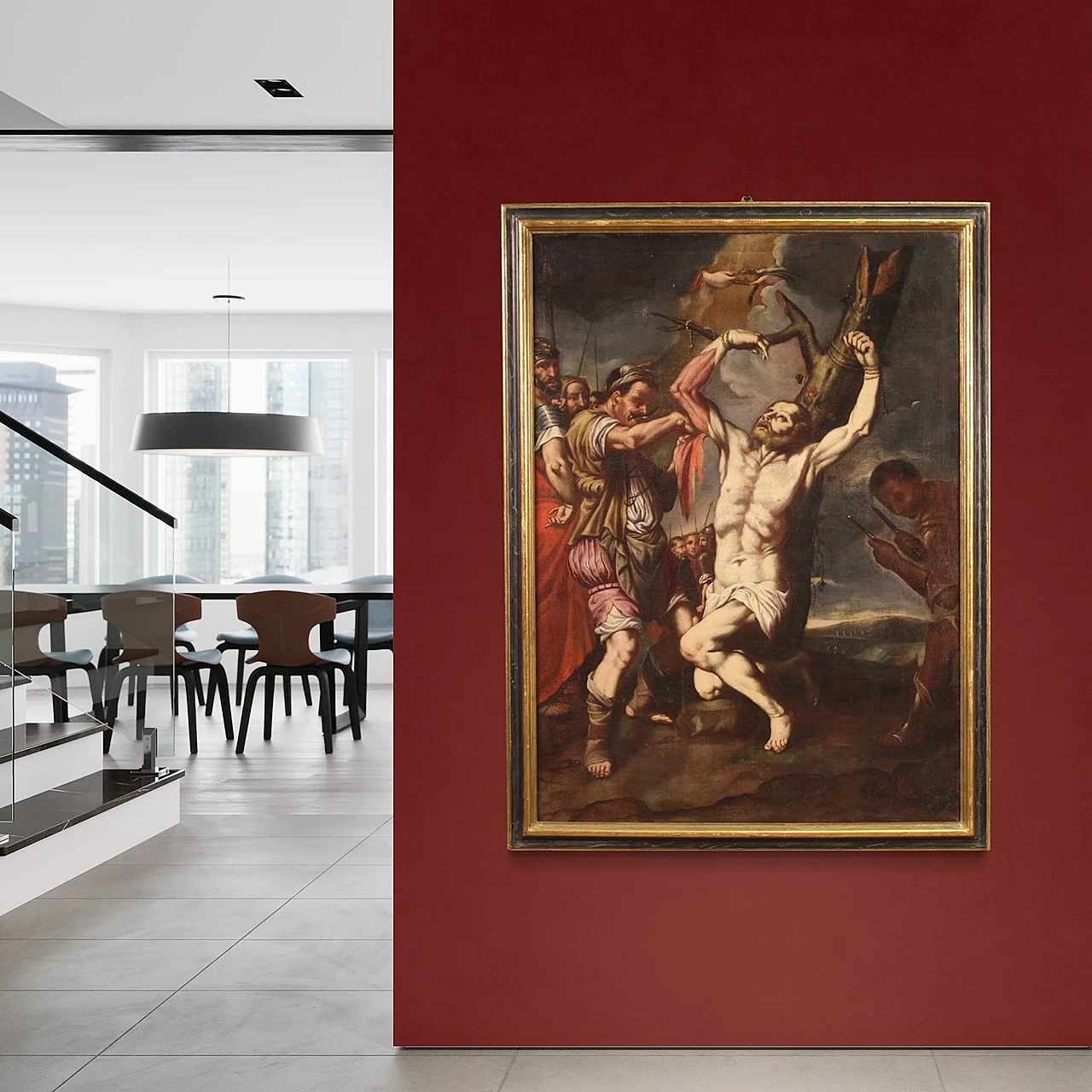 Neapolitan School, The Martyrdom of St. Bartholomew, oil on canvas 14
