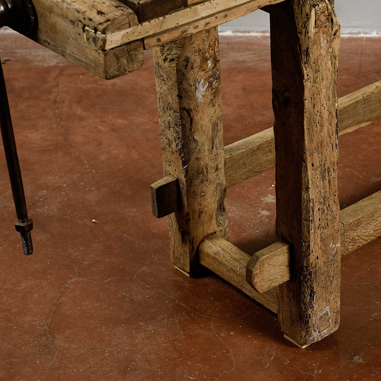 Wood and iron carpenter's bench with vise, late 19th century 6