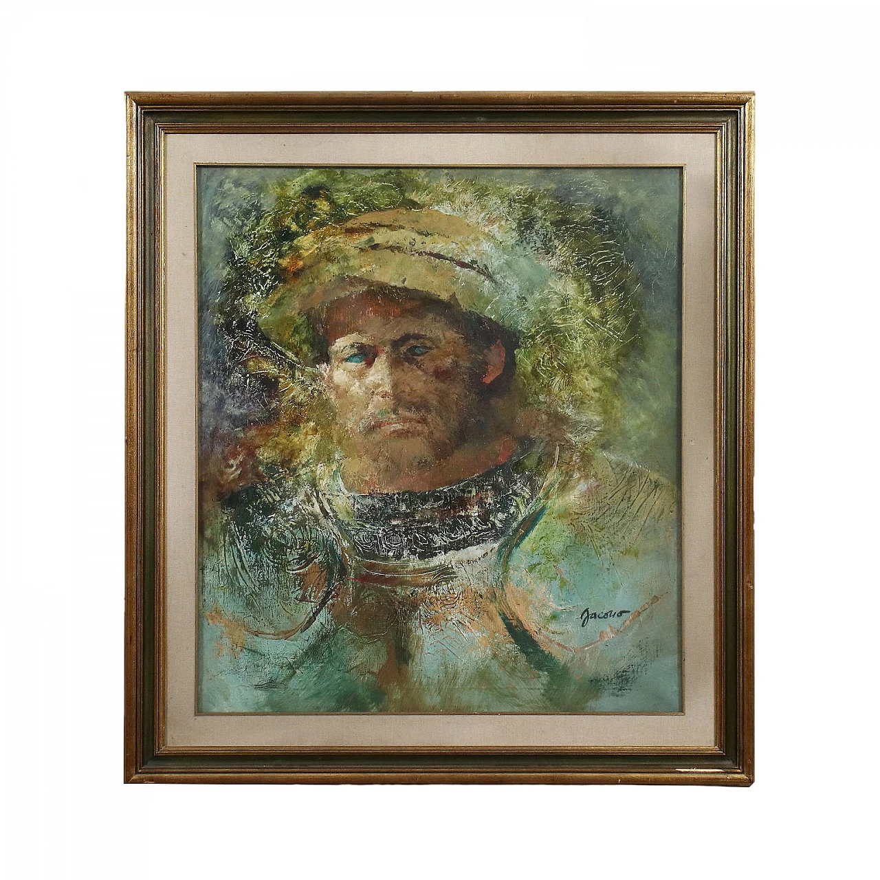 Carlo Jacono, male face, oil painting on canvas 1
