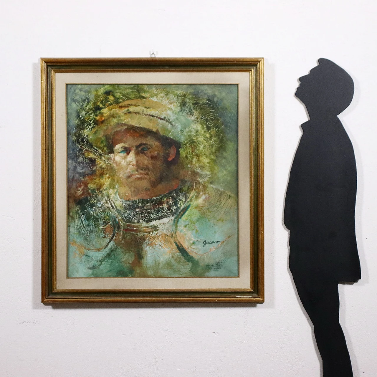 Carlo Jacono, male face, oil painting on canvas 2