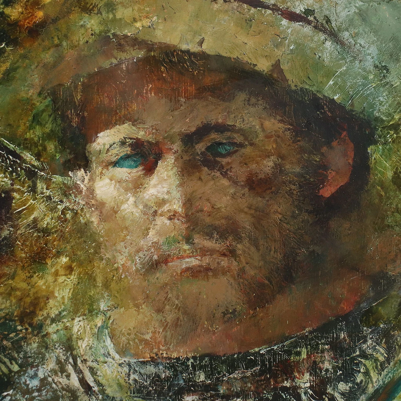 Carlo Jacono, male face, oil painting on canvas 3