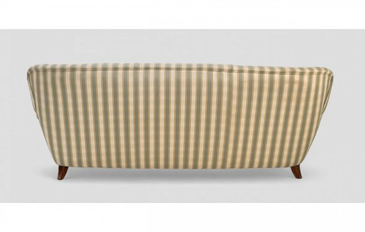 Three-seater sofa with wooden structure & striped fabric, 1980s 5