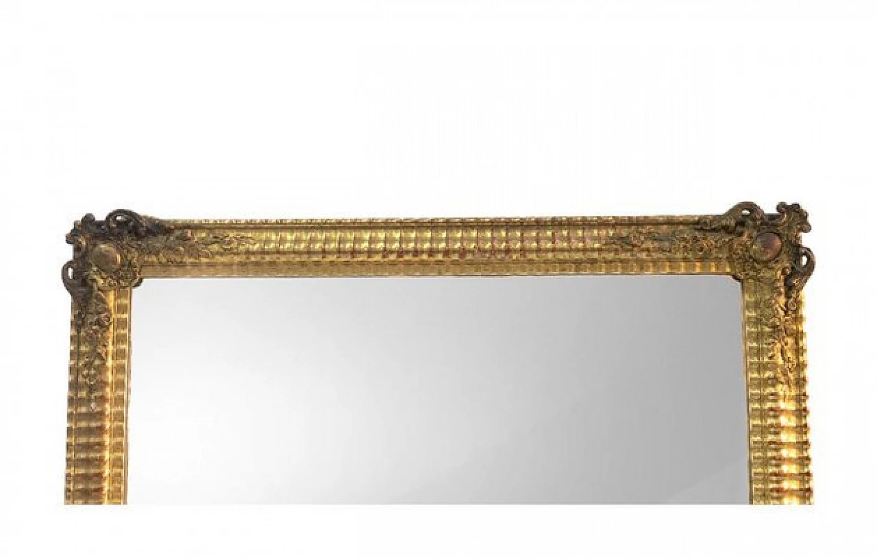 Mirror with gilded wood frame with decorations, 1970s 2