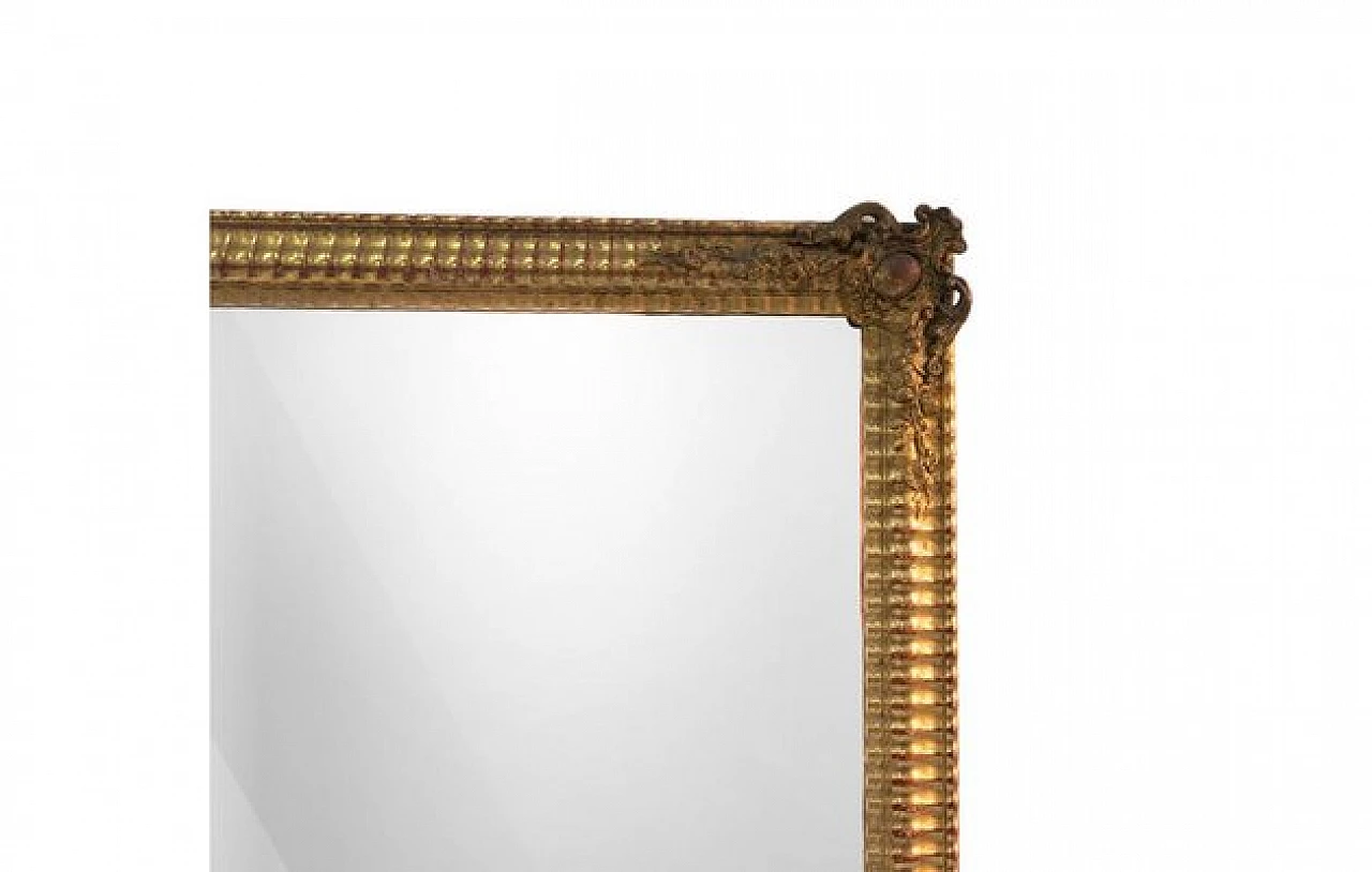 Mirror with gilded wood frame with decorations, 1970s 3