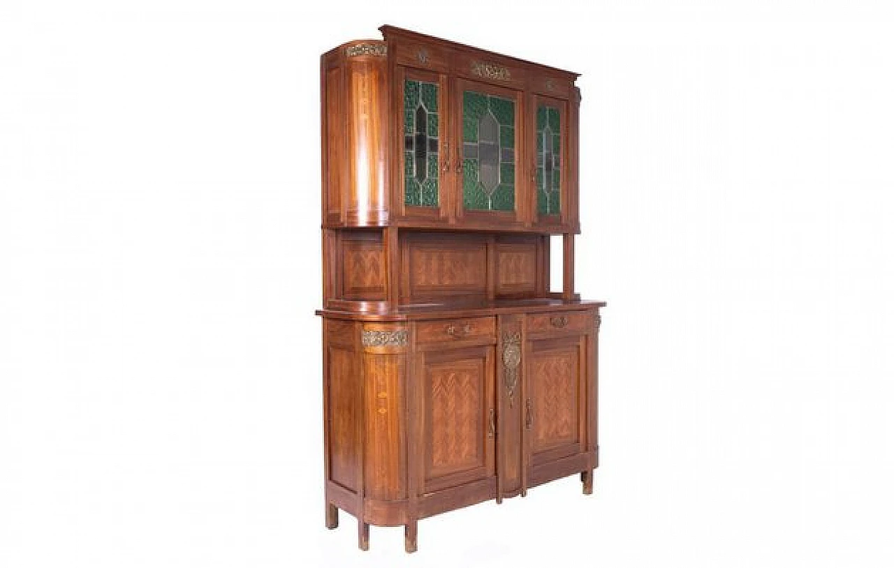Vetrina vintage in vetro e legno, anni '60 2
