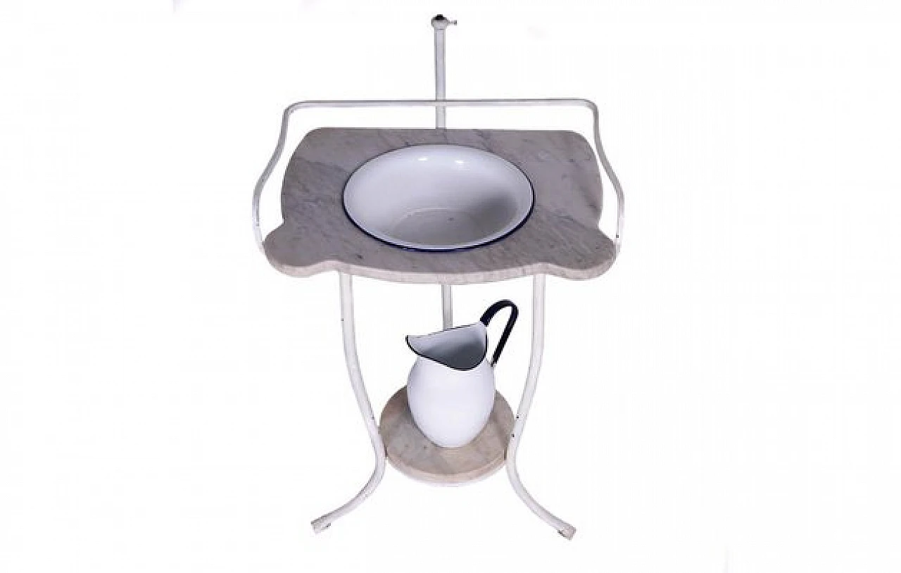 Lavabo antico con piano in marmo, '800 1