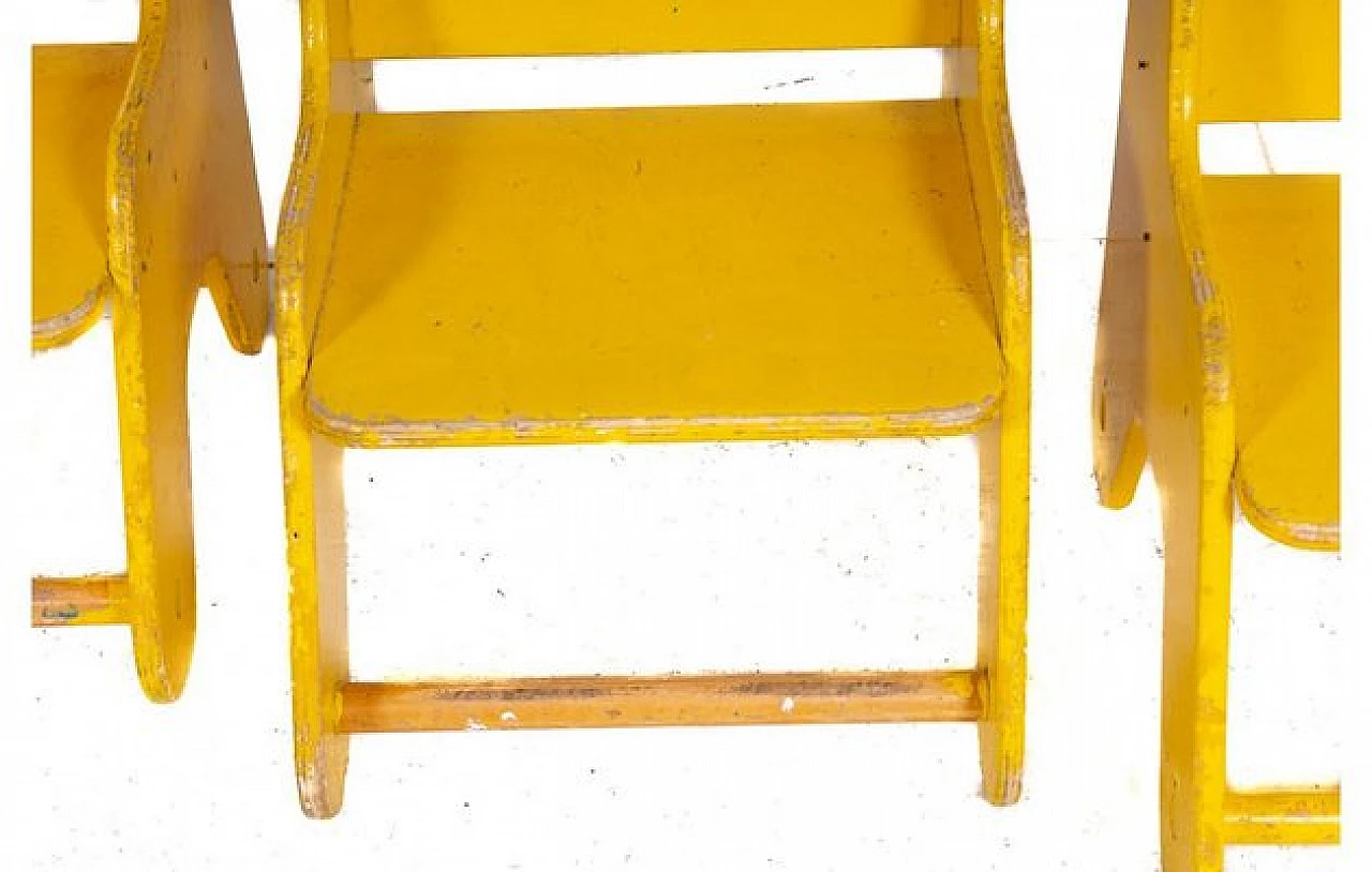 3 Children's chairs in yellow wood, 2000s 4