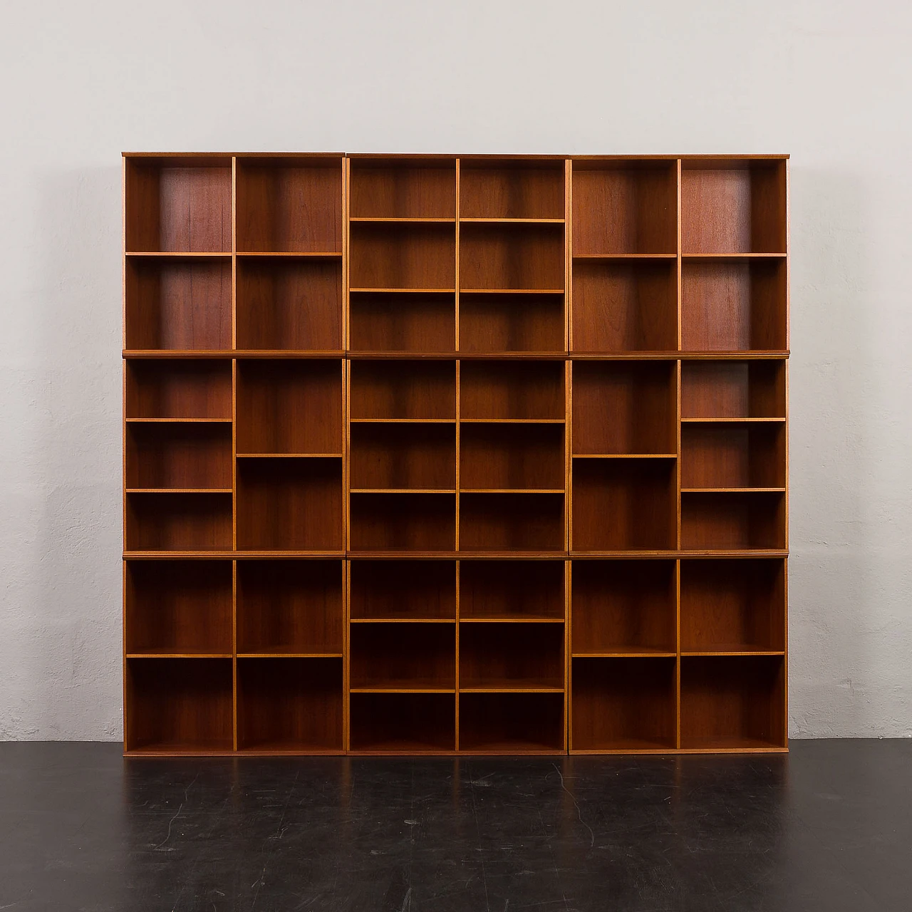 Mahogany modular bookcase in the style of Mogens Koch, 1970s 1