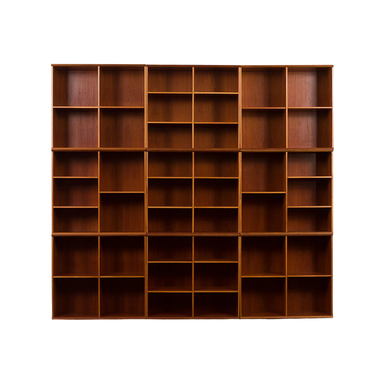 Mahogany modular bookcase in the style of Mogens Koch, 1970s 2