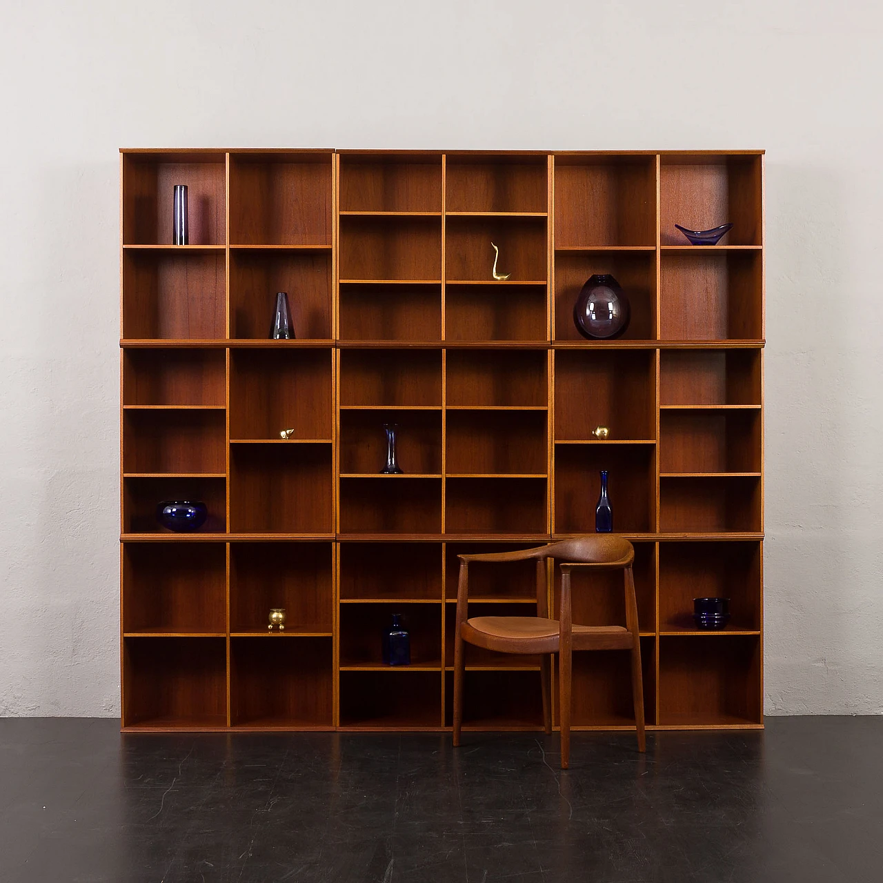 Mahogany modular bookcase in the style of Mogens Koch, 1970s 3