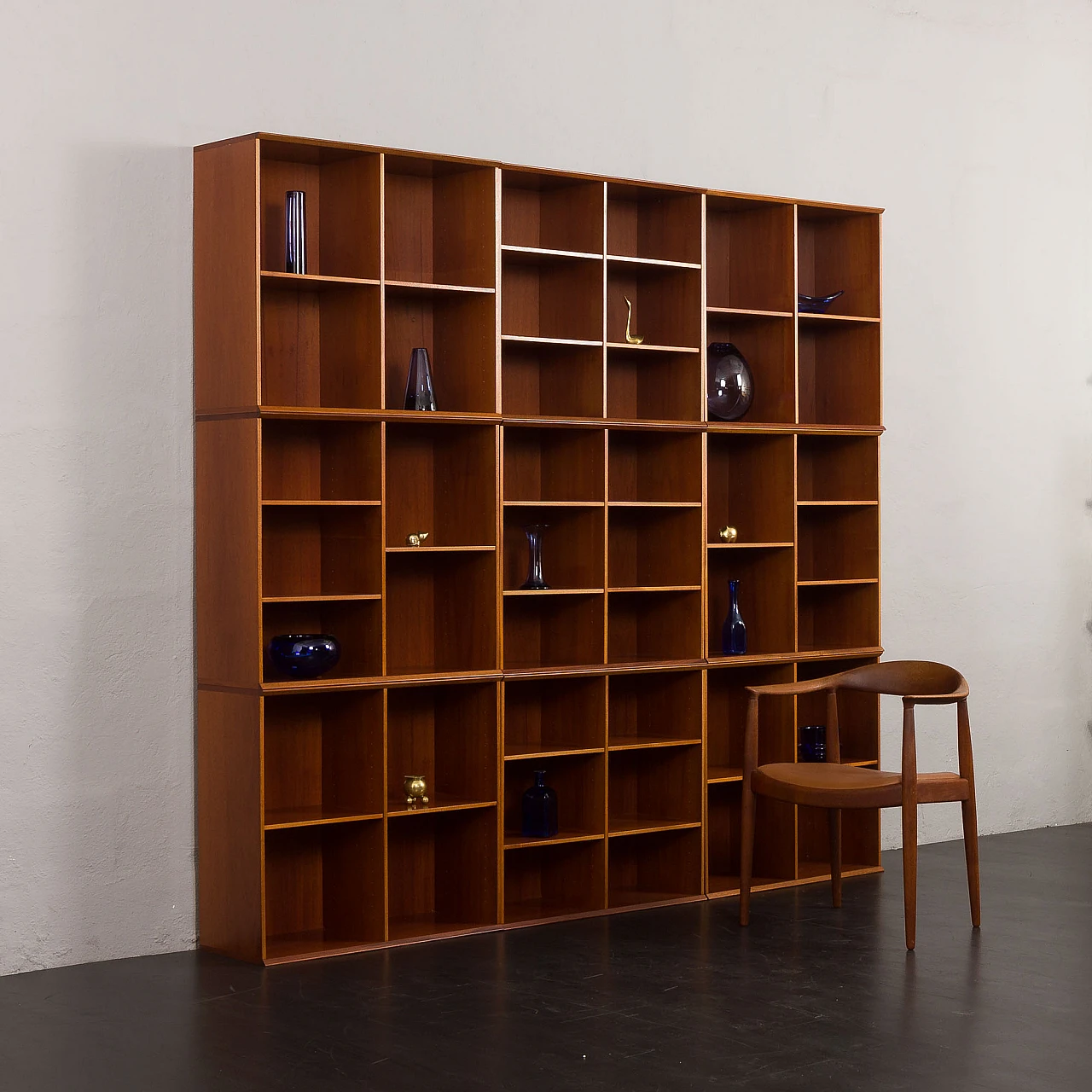 Mahogany modular bookcase in the style of Mogens Koch, 1970s 4
