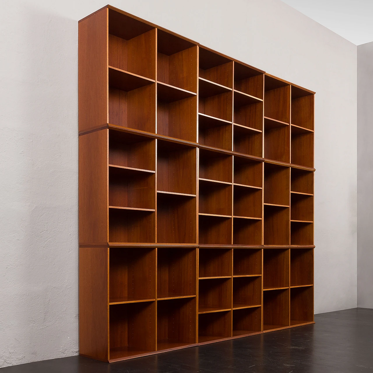 Mahogany modular bookcase in the style of Mogens Koch, 1970s 10
