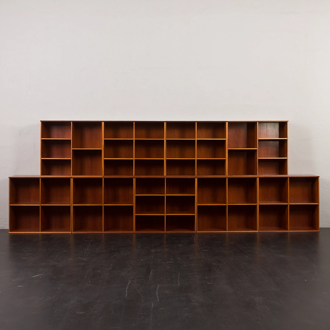 Mahogany modular bookcase in the style of Mogens Koch, 1970s 14