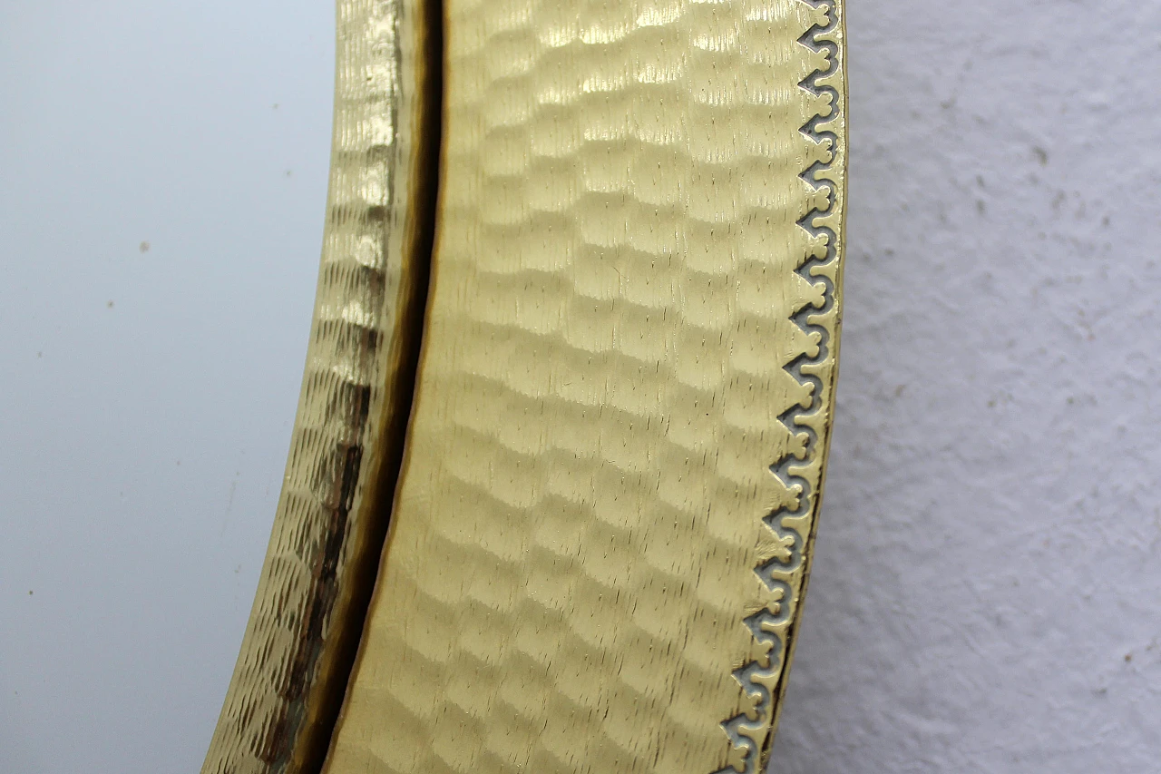 Specchio in alluminio dorato attribuito a L. Burchiellaro, anni '60 10