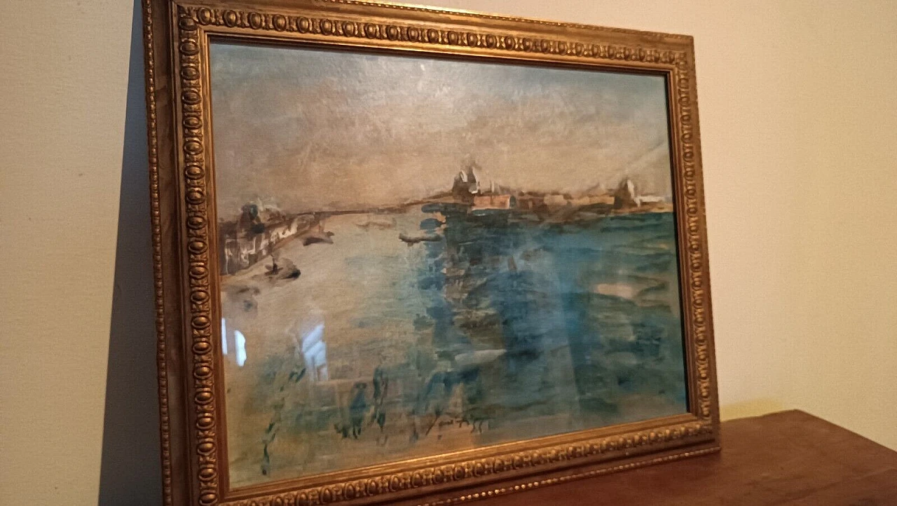 Sergio Scatizzi, veduta di Venezia, dipinto a tecnica mista su carta 3