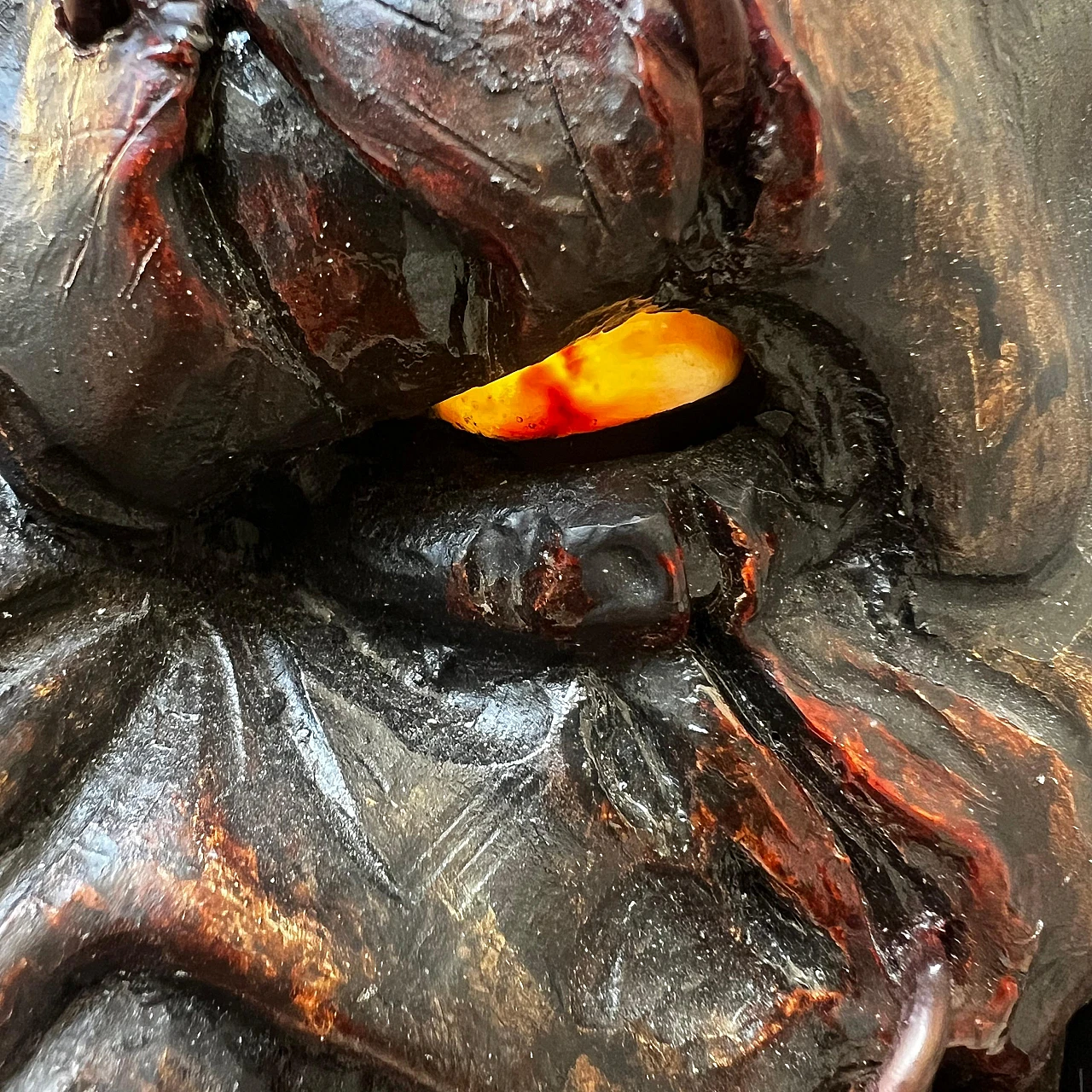 Stone pine and goat hair Krampus mask by Luca Pojer, 2019 9