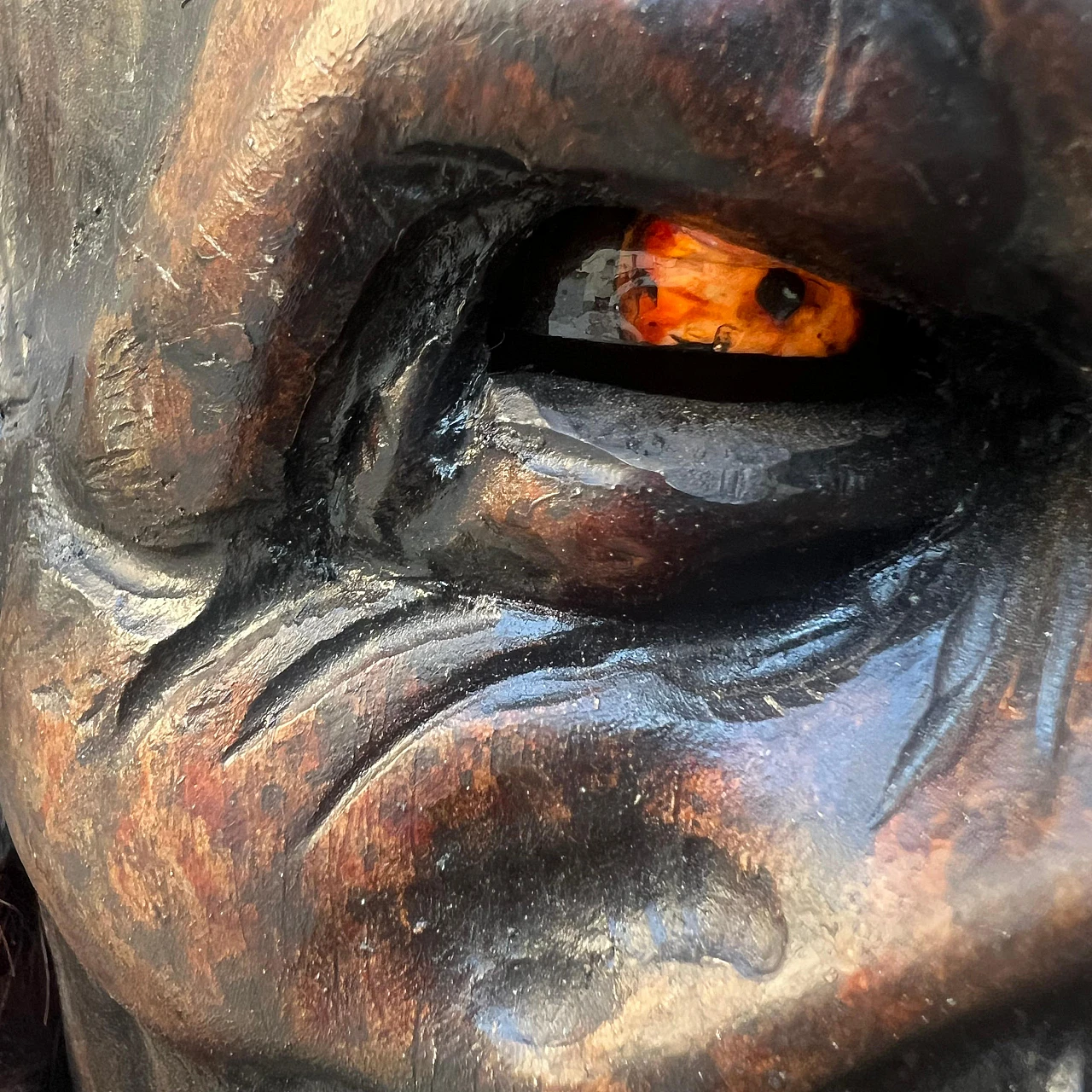 Stone pine and goat hair Krampus mask by Luca Pojer, 2019 10