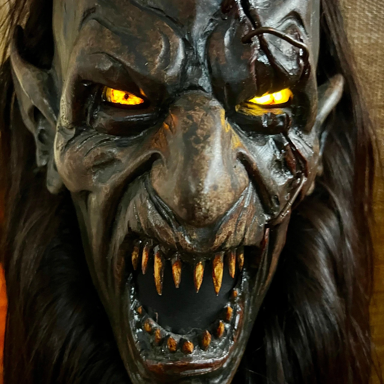 Stone pine and goat hair Krampus mask by Luca Pojer, 2019 15