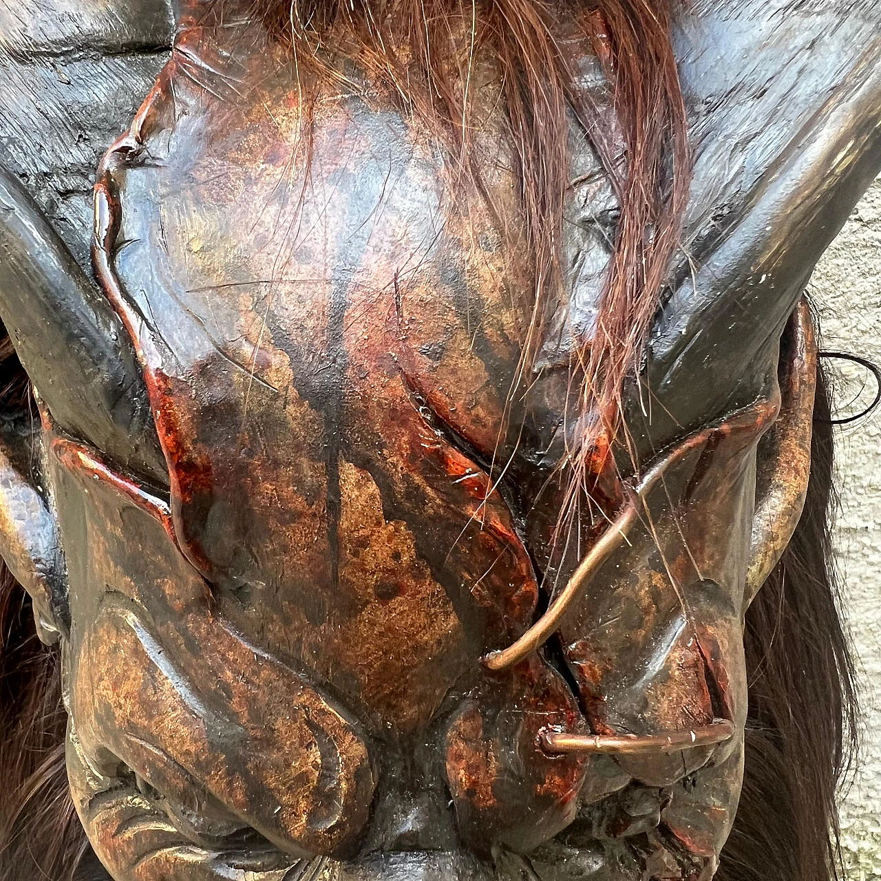 Stone pine and goat hair Krampus mask by Luca Pojer, 2019 16