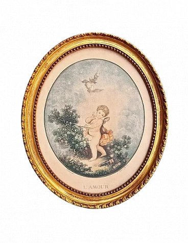 Janinet - Fragonard, L'amour, colored engraving, 1777