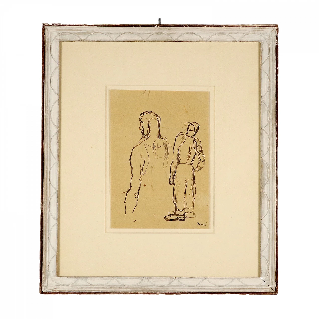 Mario Sironi, Due figure, china su carta 1