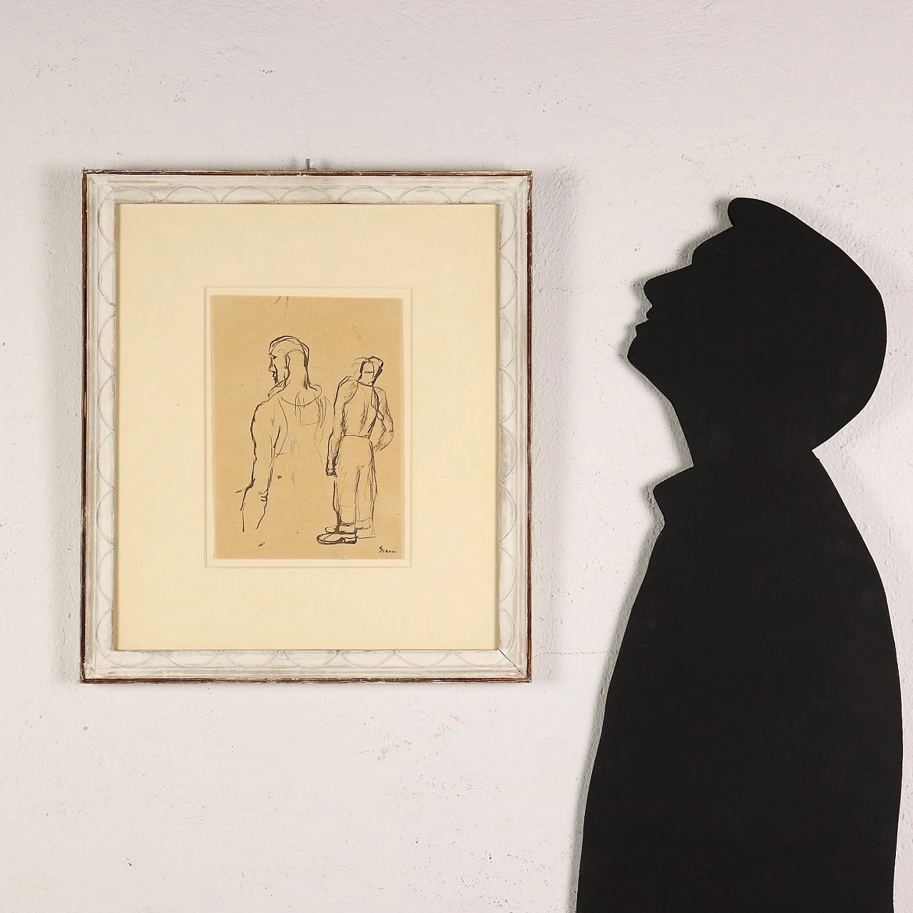 Mario Sironi, Due figure, china su carta 2