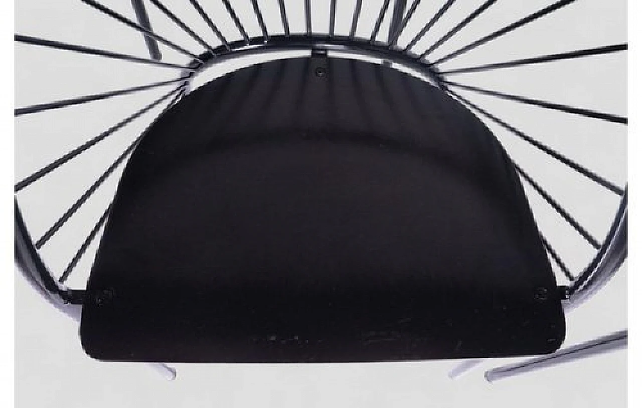 4 Lizie armchairs in black metal by Paolo Pallucco, 1984 7