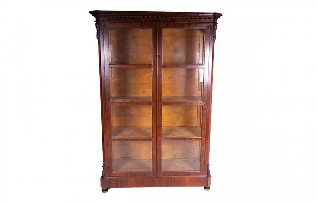 Three-shelf wooden showcase with two doors, 2000s 1