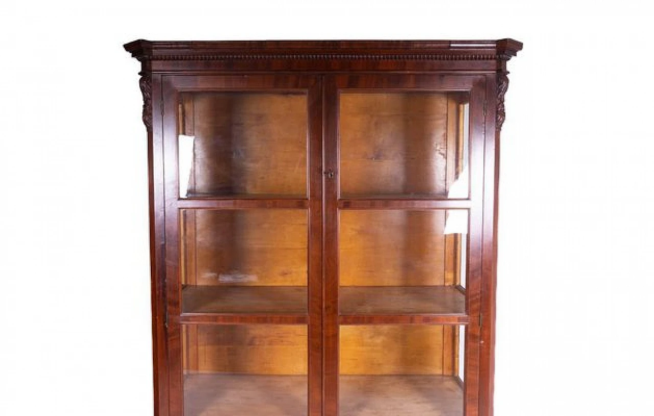 Three-shelf wooden showcase with two doors, 2000s 5