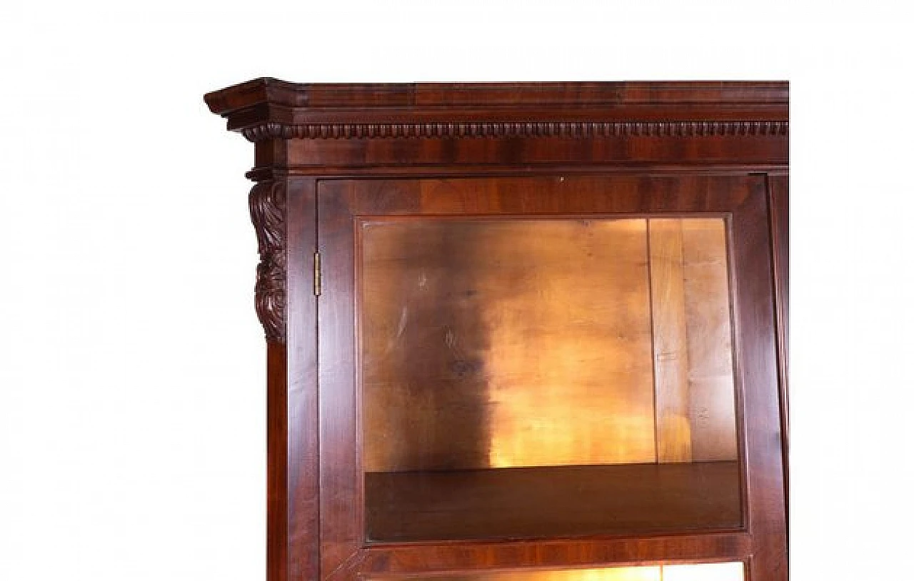 Three-shelf wooden showcase with two doors, 2000s 6