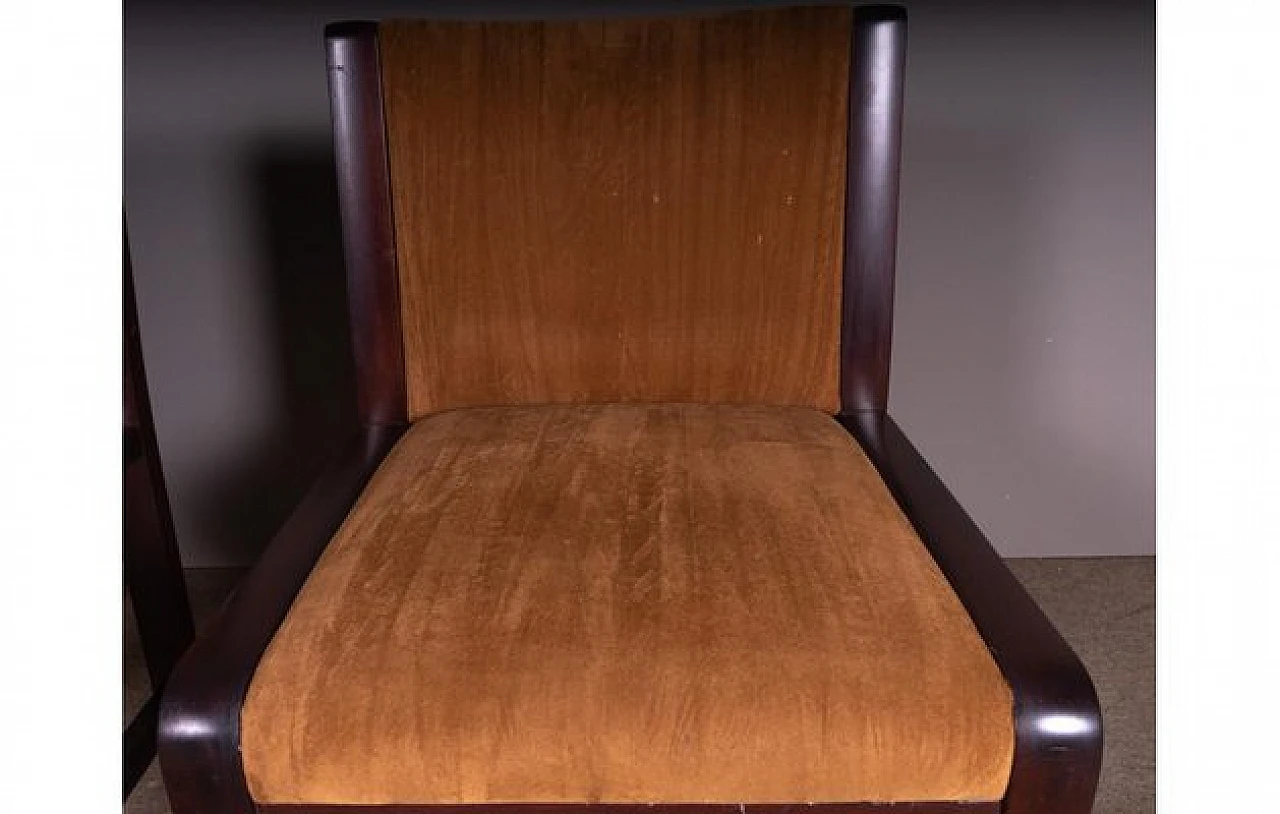 Coppia di Sedie in faggio con seduta e schienale in velluto, anni '90 3