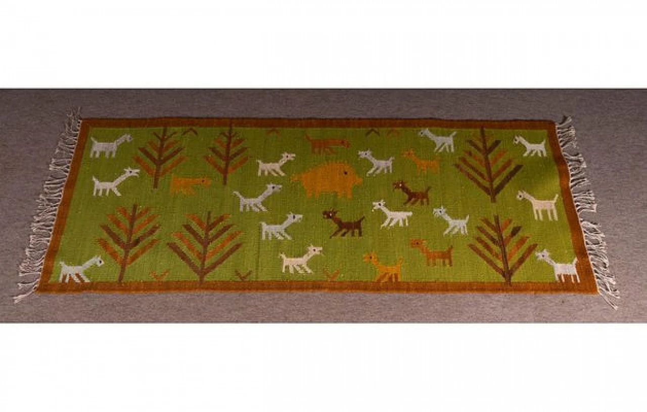 Polish rectangular rug in Cepelia Mat, 1970s 1