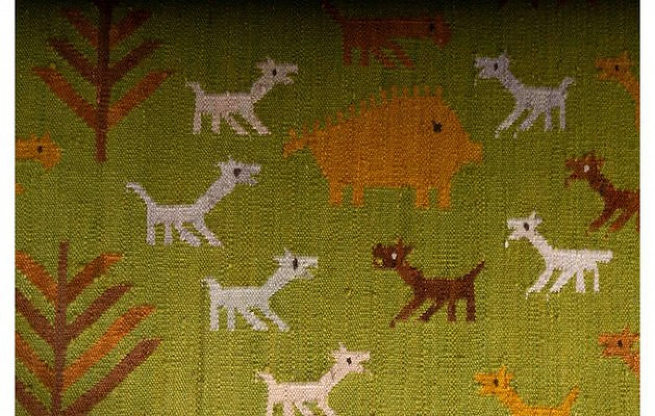 Polish rectangular rug in Cepelia Mat, 1970s 2